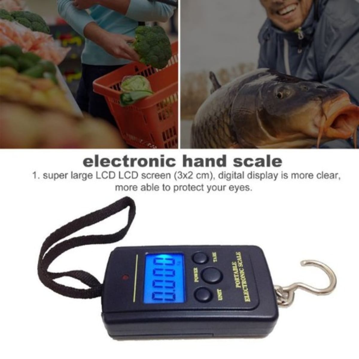 Mini Hook Luggage Scale 40kg/10g With LCD Portable Electronic Weighing  Scale