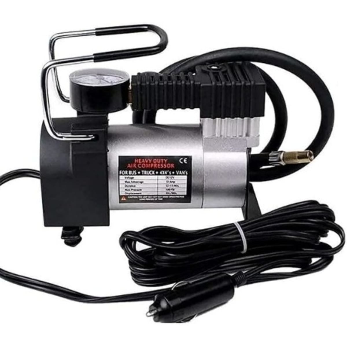 Tyre Inflator For Cars Air Compressor Pump With Pressure Gauge