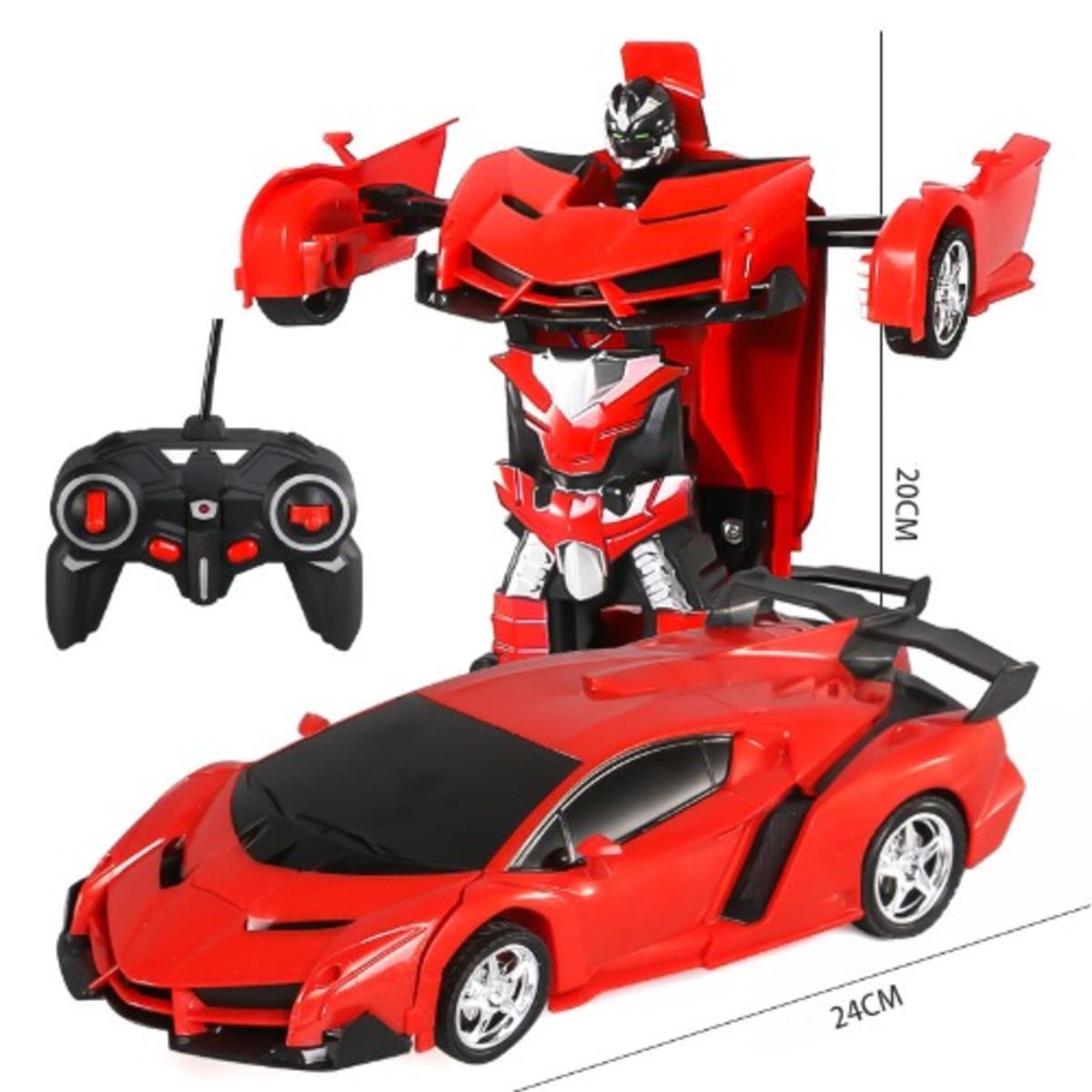 Remote Control Car 1:18 Scale Deformation Toy Car - Red