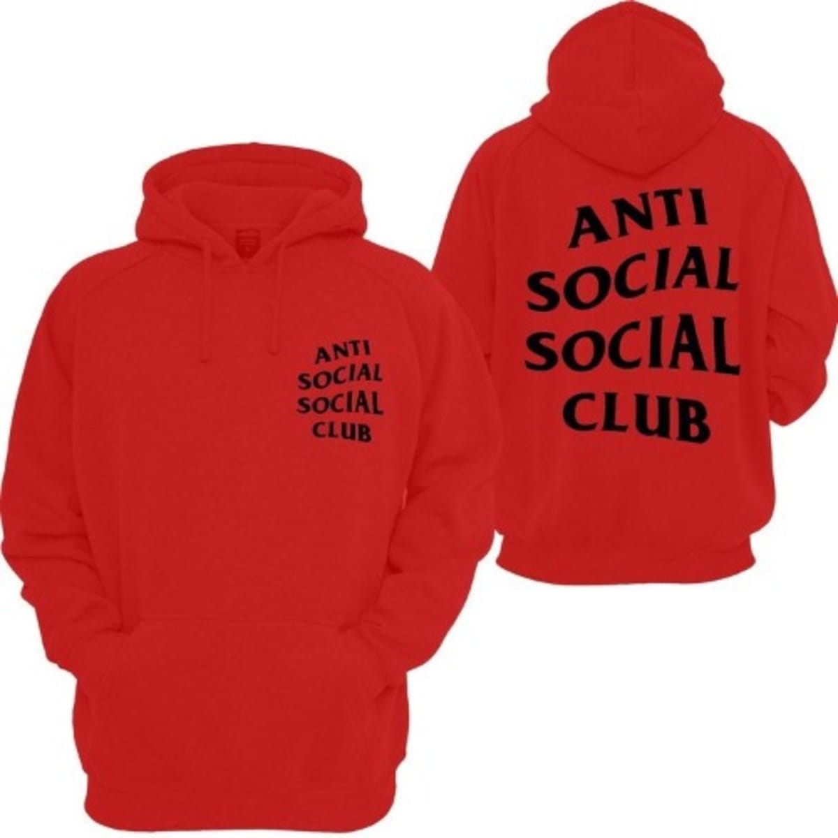 Anti social Print Red Hoodie Konga Online Shopping