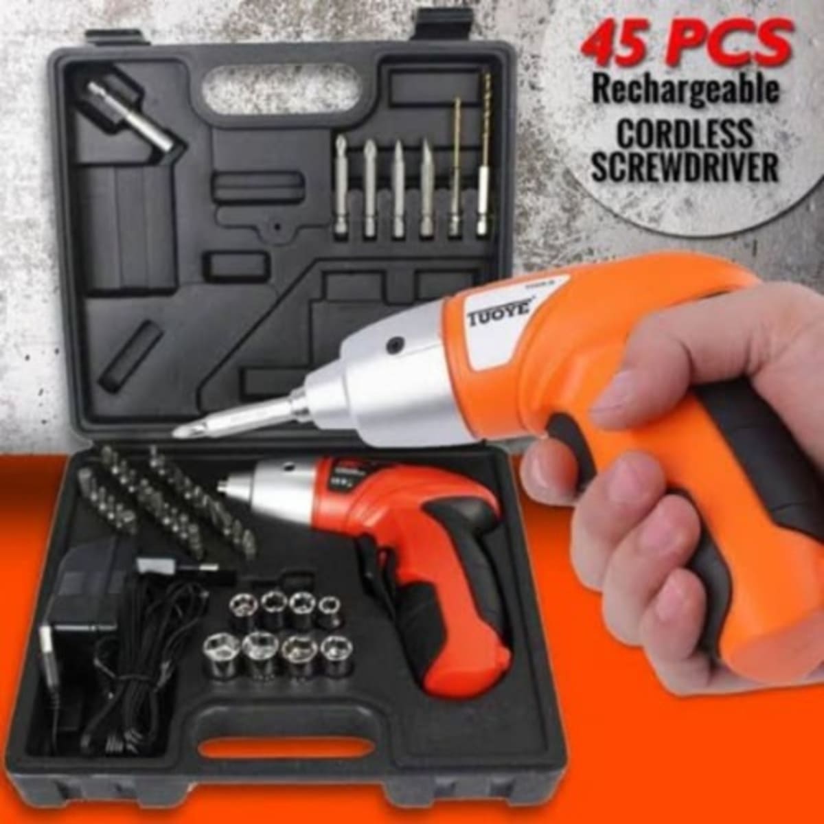 45pcs cordless screwdriver discount