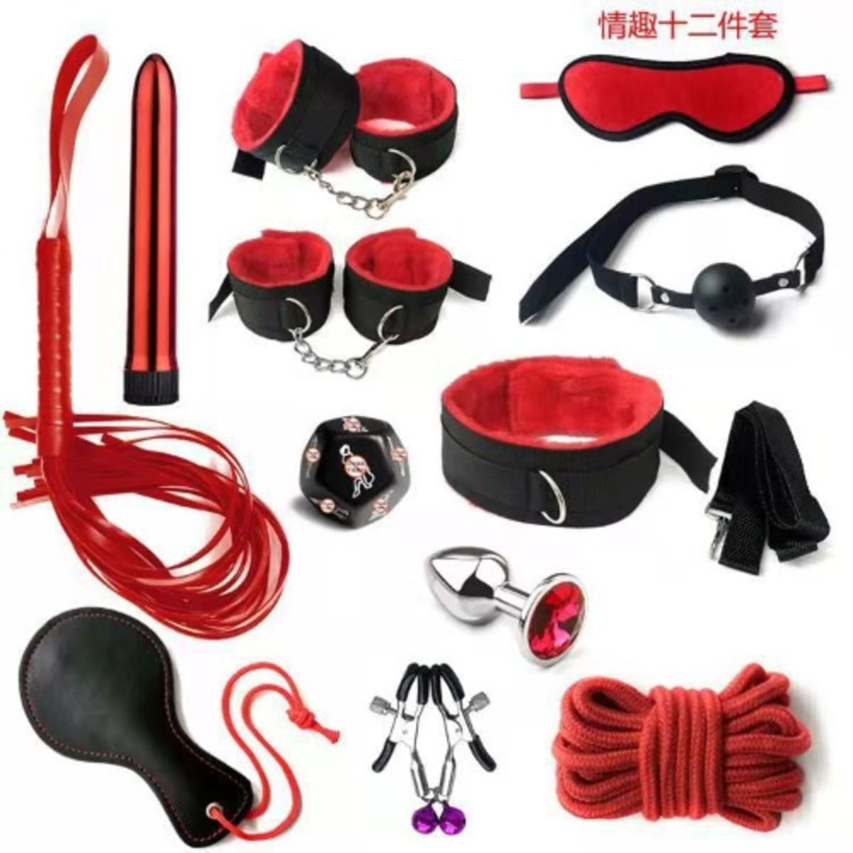 Bdsm Sex Bondage Set Handcuffs Ankle Cuff Restraints Games 12 Pcs Kit With  Sex Dice | Konga Online Shopping