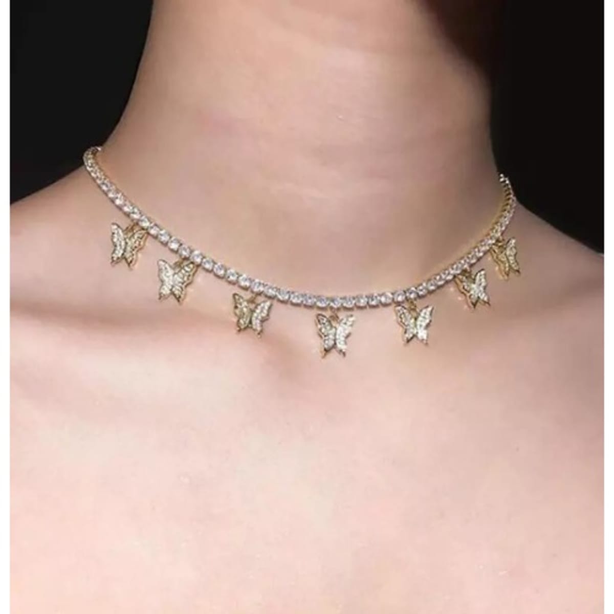 Butterfly choker best sale tennis necklace