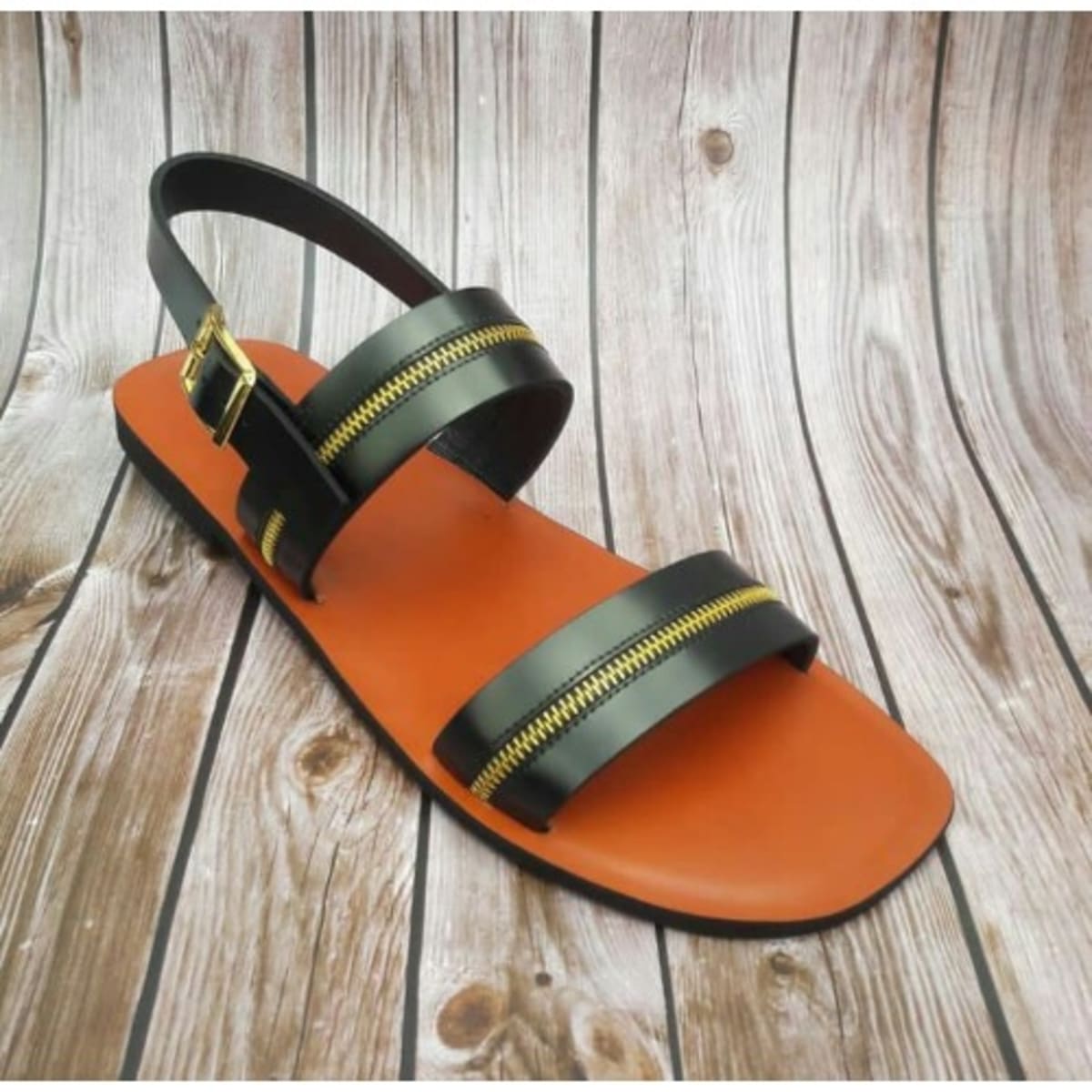 Black clearance zip sandals