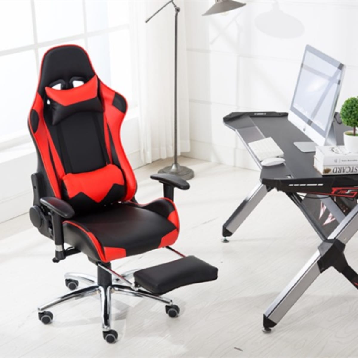 Video Game Chair With Lumbar Massage Support With Footrest Konga