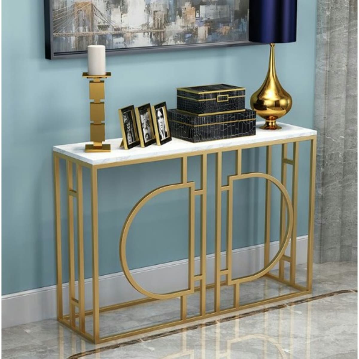 Cheap gold store console table
