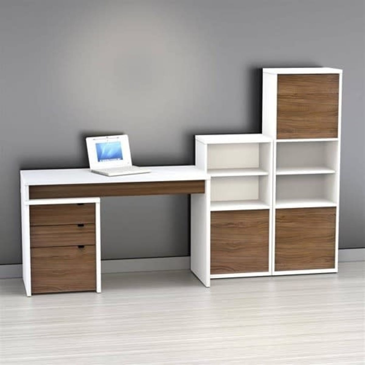 J Best Venture Computer Desk Large White Espresso Konga