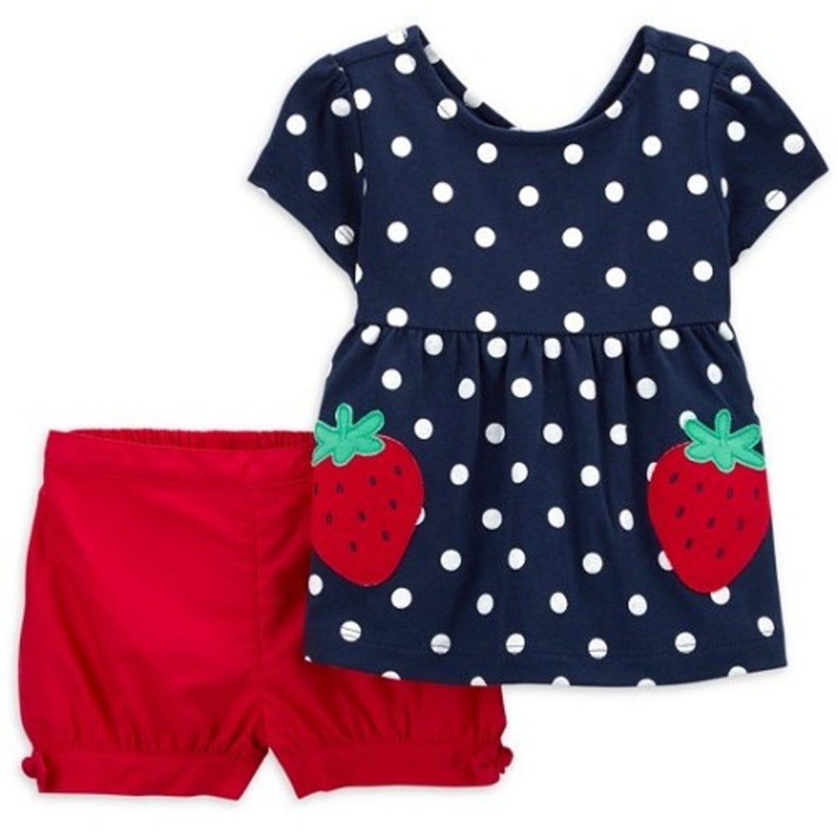 Carter s Hild Of Mine Toddler Girls Polka Dot Top Shorts Outfit Set Strawberry Konga Online Shopping