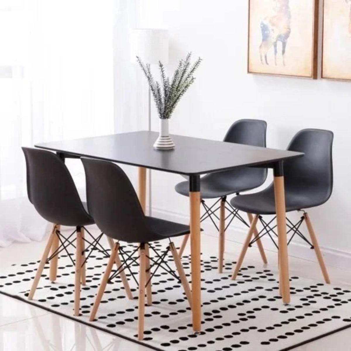 Black eames clearance dining chair