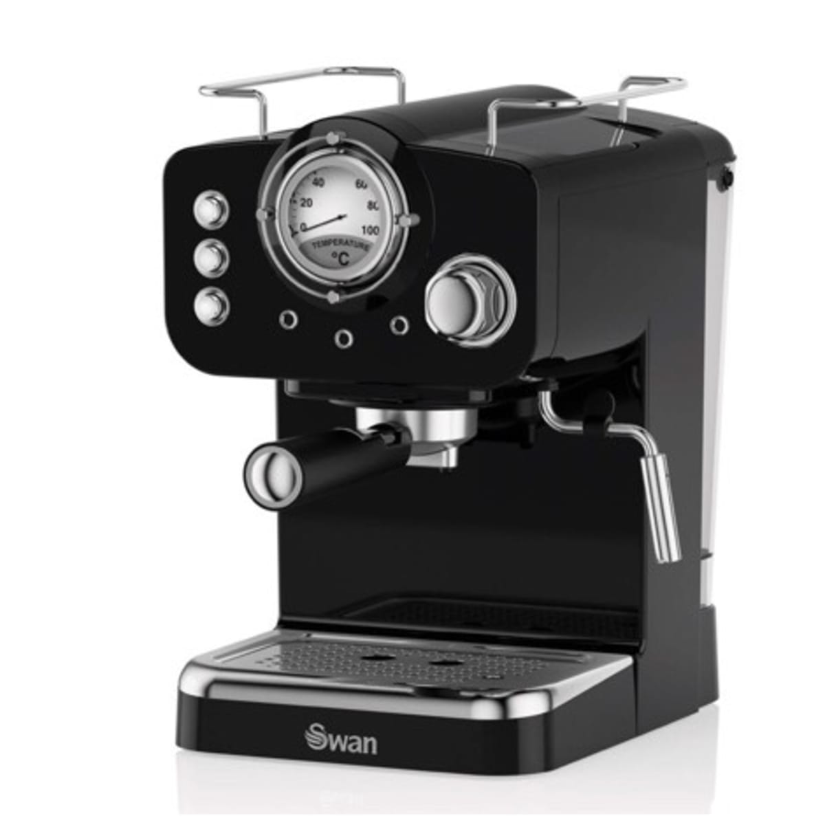 Swan Retro Pump Espresso Coffee Machine 1.2L 1100W Black Konga