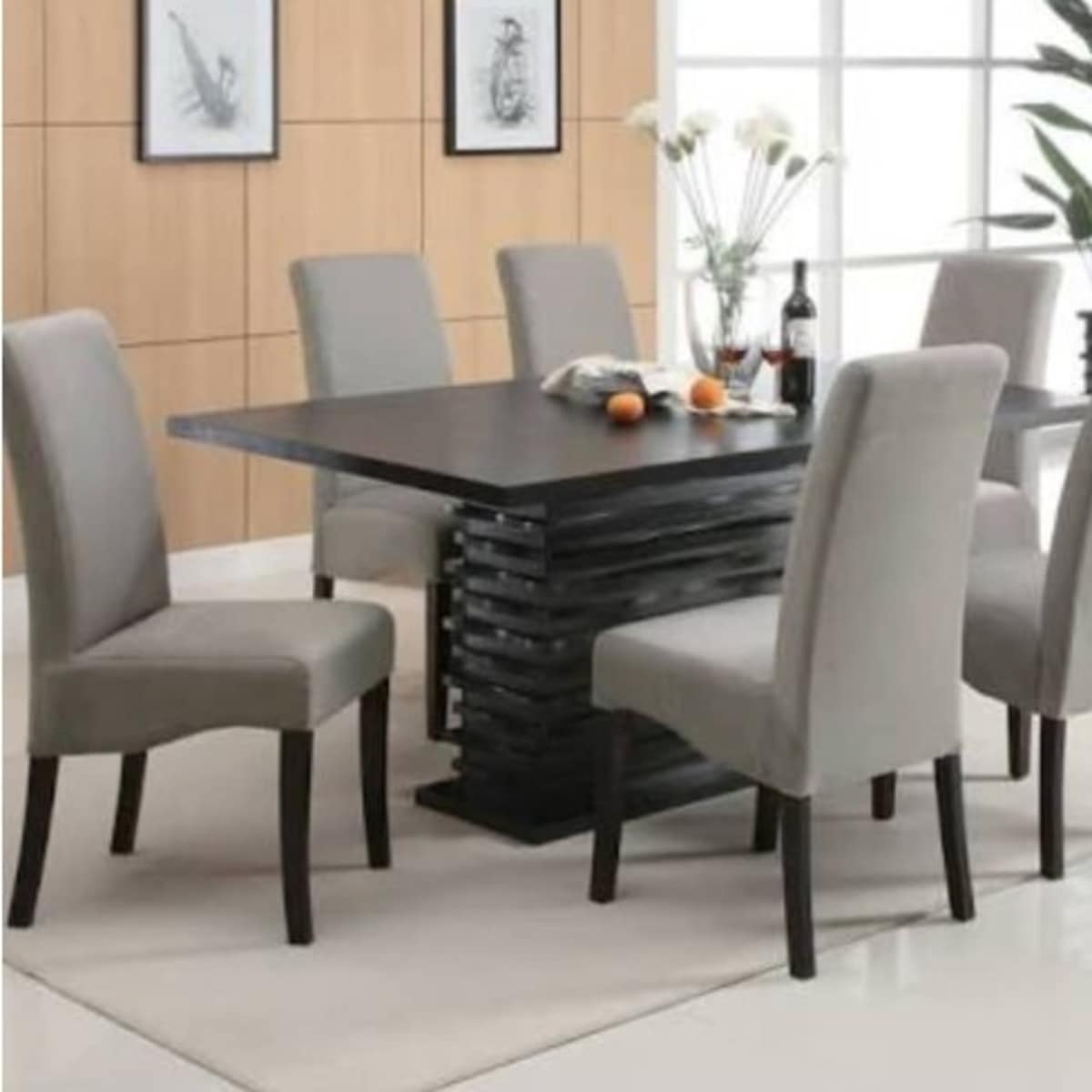 Dining Table With Six Chairs Grey Konga Online Shopping