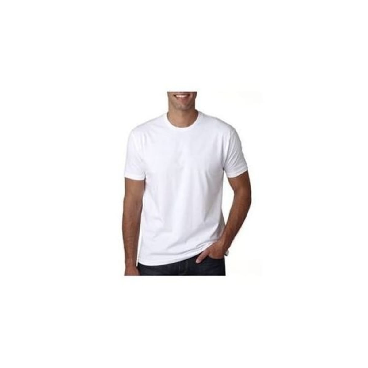 Fashion Front Men s Round Neck Polo T shirts Plain White Konga