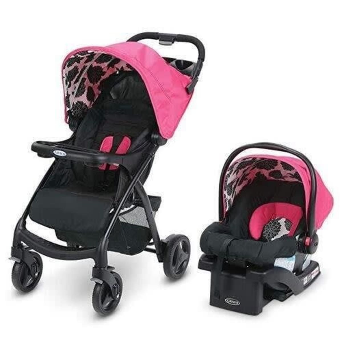 Pink travel system with car seat new arrivals