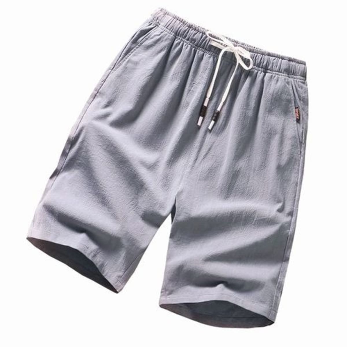 Men's Plain Grey Cotton Shorts