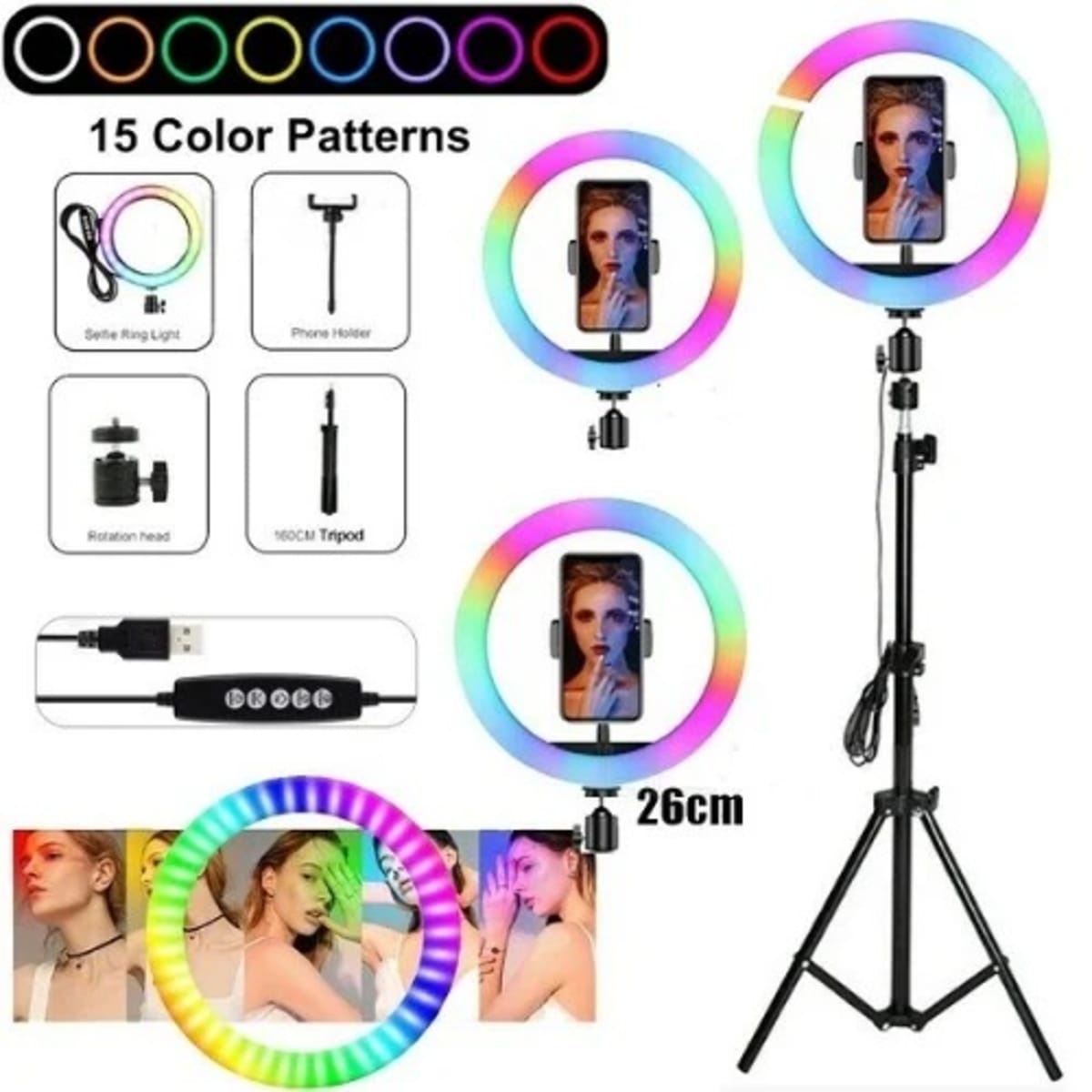 Led Selfie Ring Light 12 Camera Phone Ring light With 160cm Stand