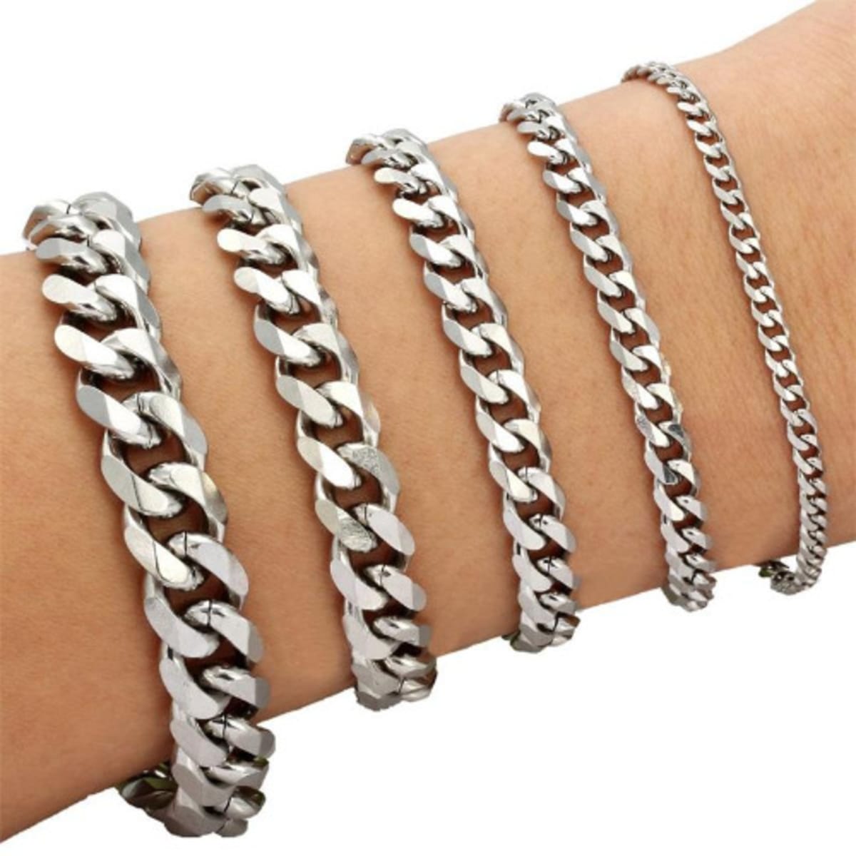 Stainless steel top link bracelets