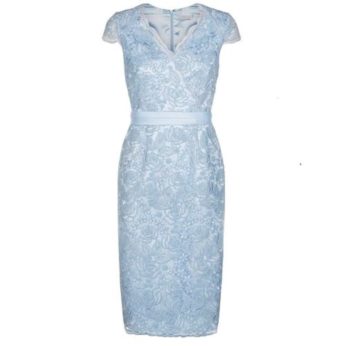 Jacques Vert Sweetheart Corded Lace Dress Light Blue Konga