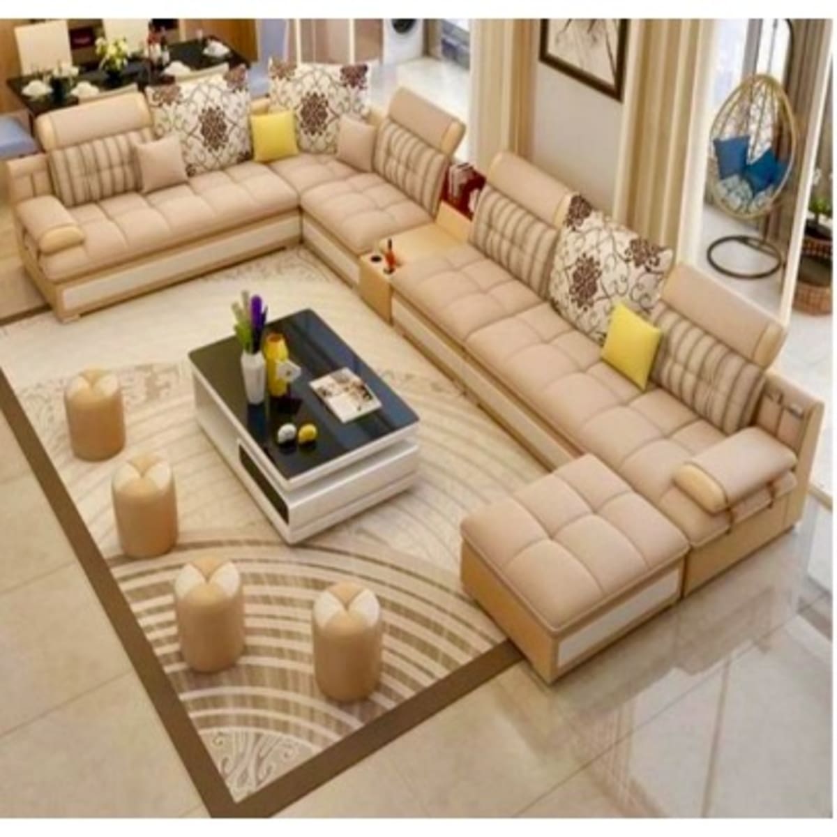 Vitalian Sectional Sofa Set With 4 Mini