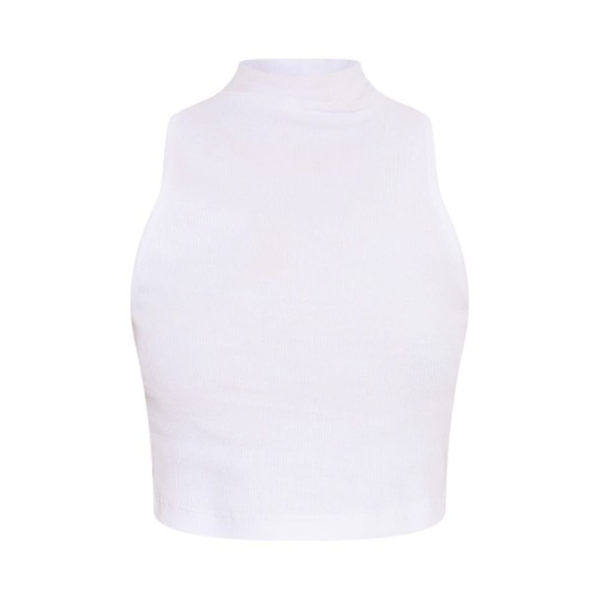 White sleeveless turtleneck best sale crop top