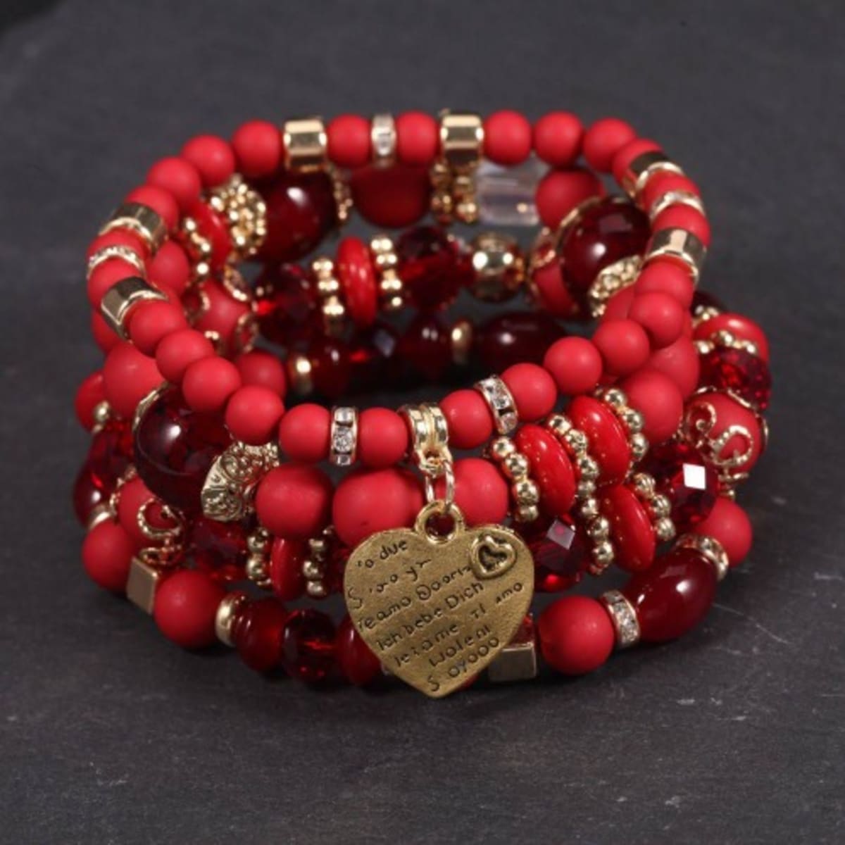 Mens red beaded bracelets best sale