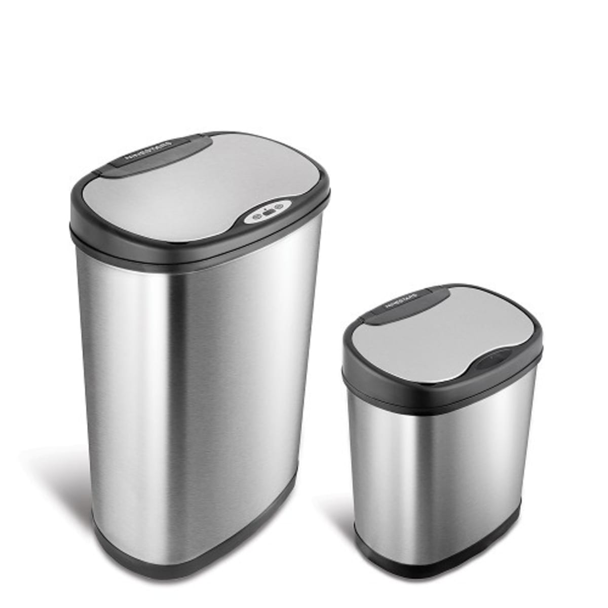 Motion Sensor Trash Can Combo - Fingerprint-resistant Stainless Steel -  50L+ 12L