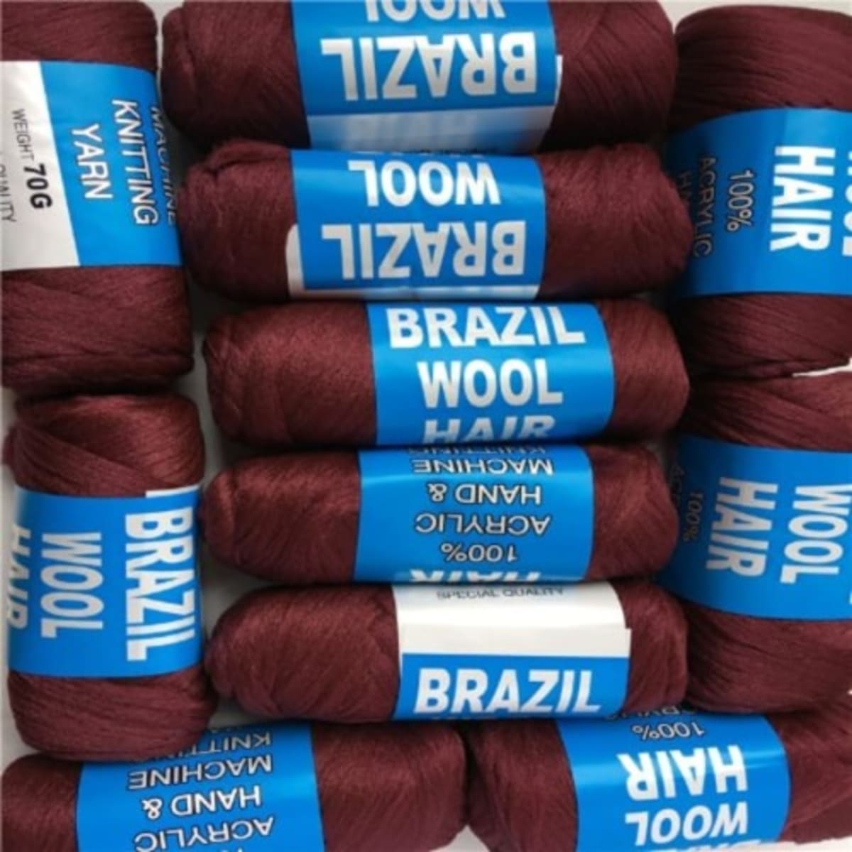 Authentic Brazilian Wool Hair Yarn for Braids (Reddish Brown)