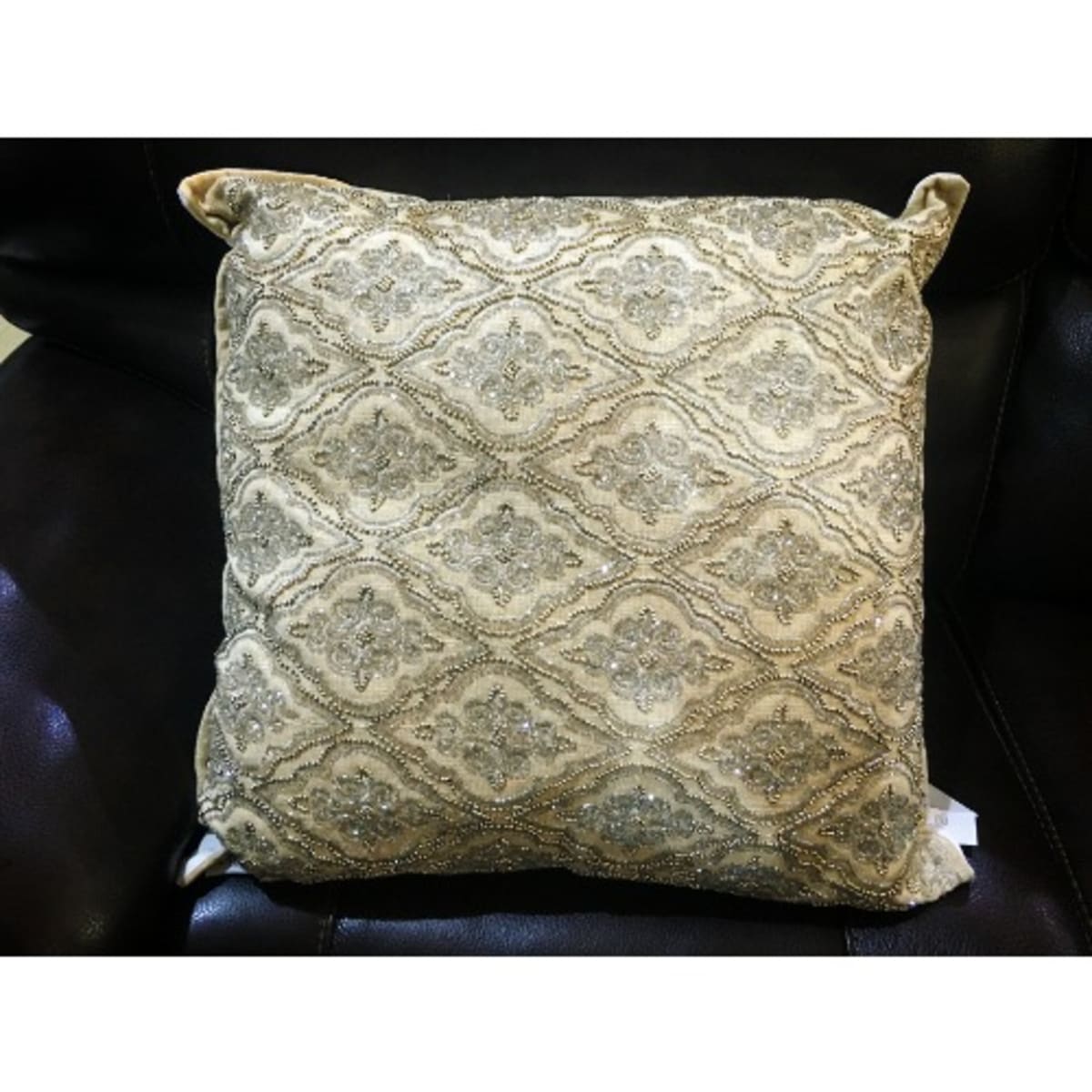 Artistic Accents Decorative Throw Pillow With Beaded Embroidery