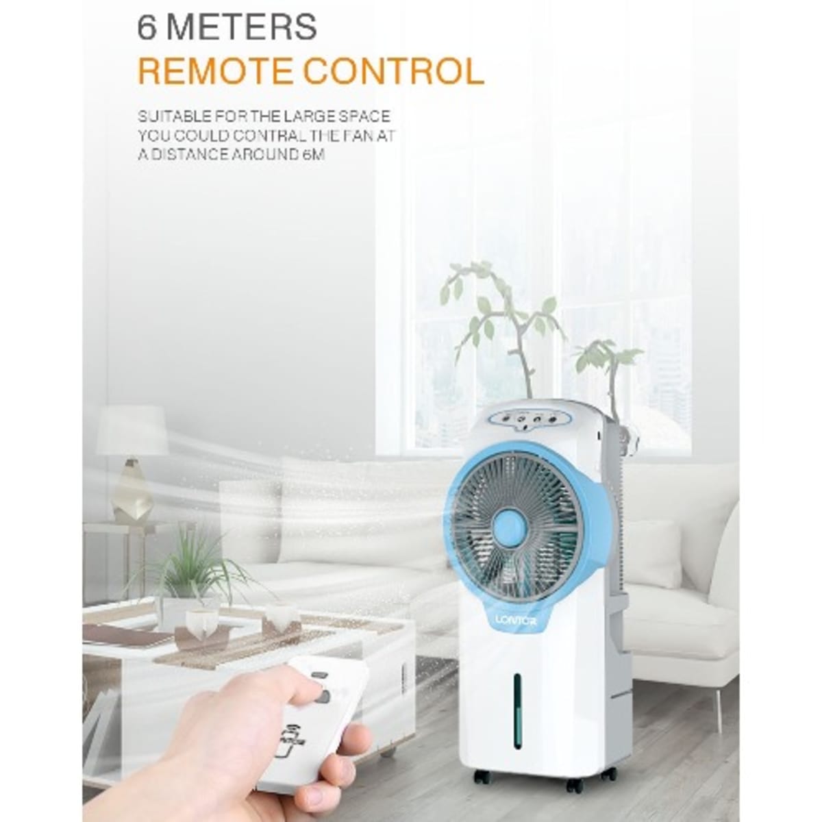 Lontor Rechargeable Air Cooler Water Fan With Remote Control