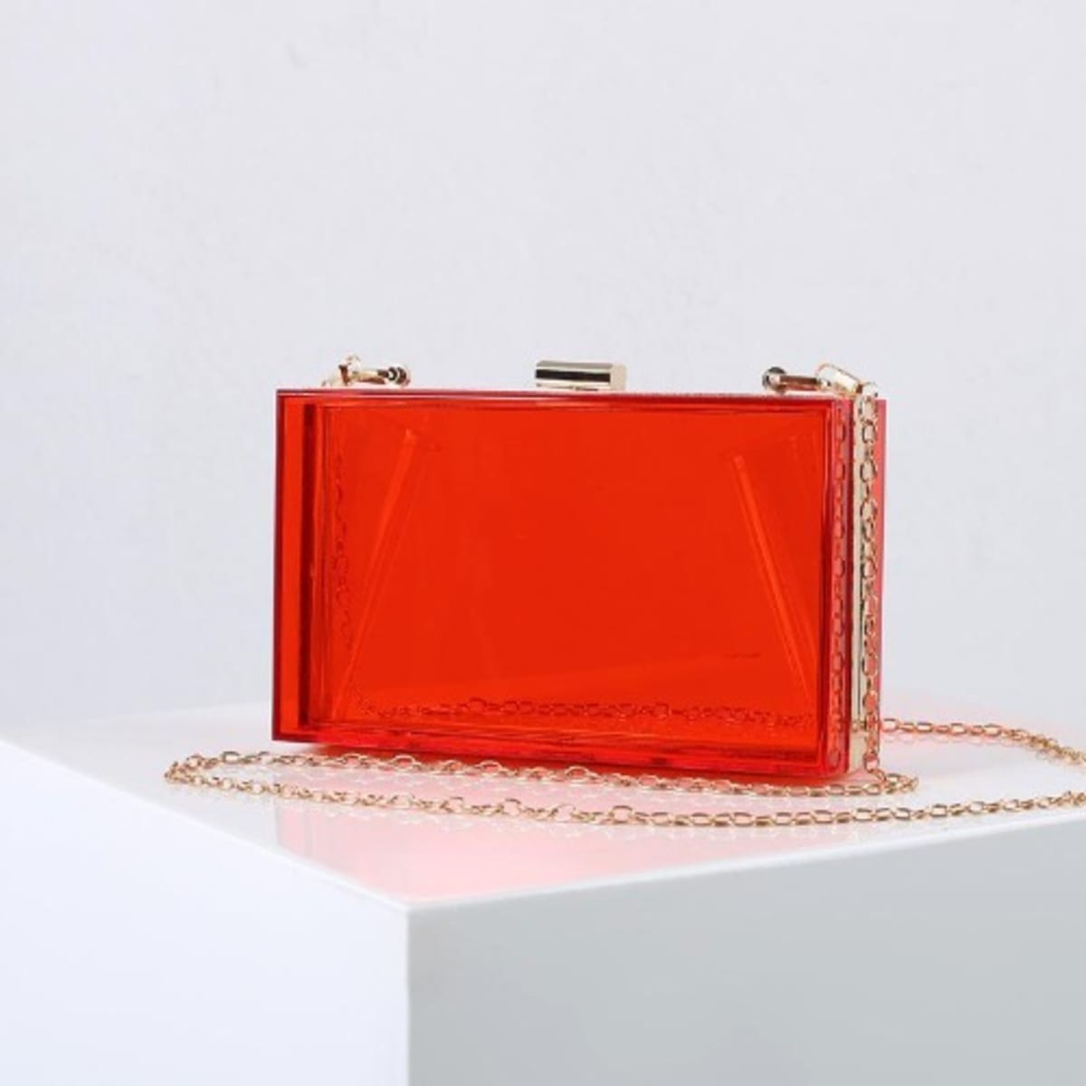 Acrylic Box Bag (Red) | Kash Queen