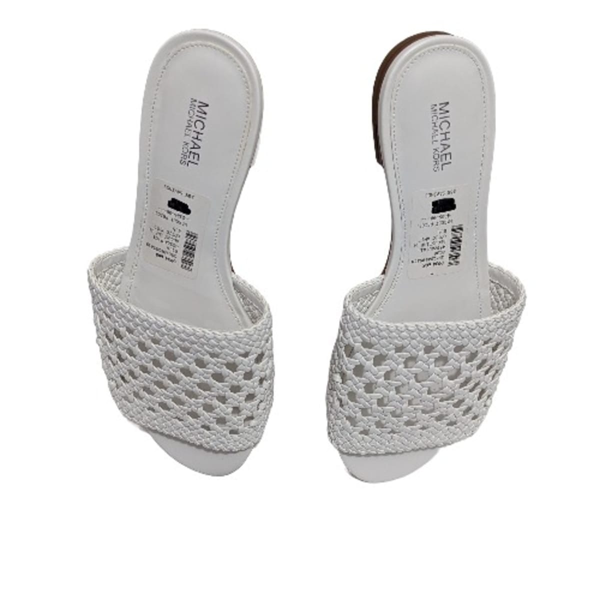 Michael Kors Augustine Woven Slide Slippers Optic White Konga