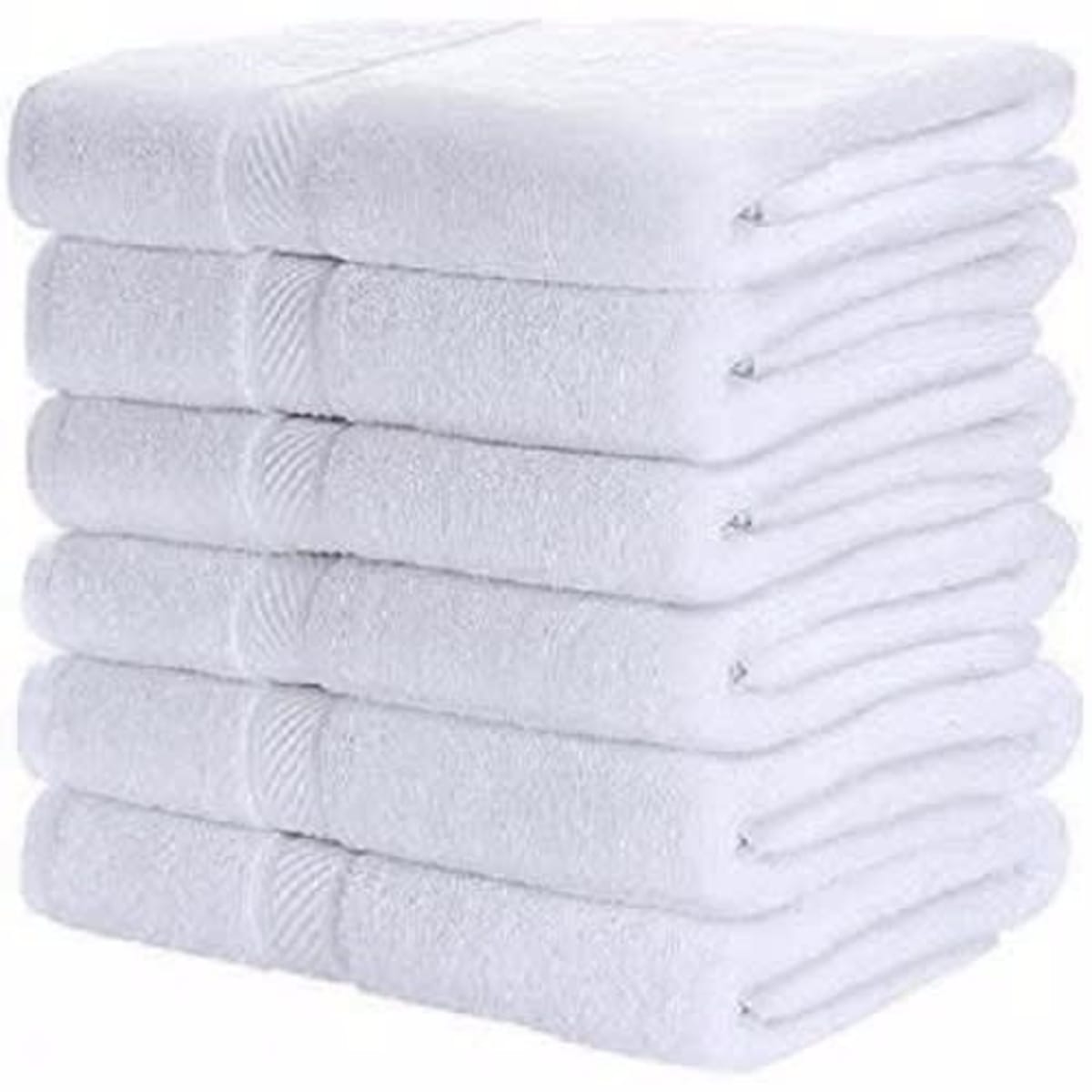  Towels N More 6 Pcs White Absorbent Gym Towels -100