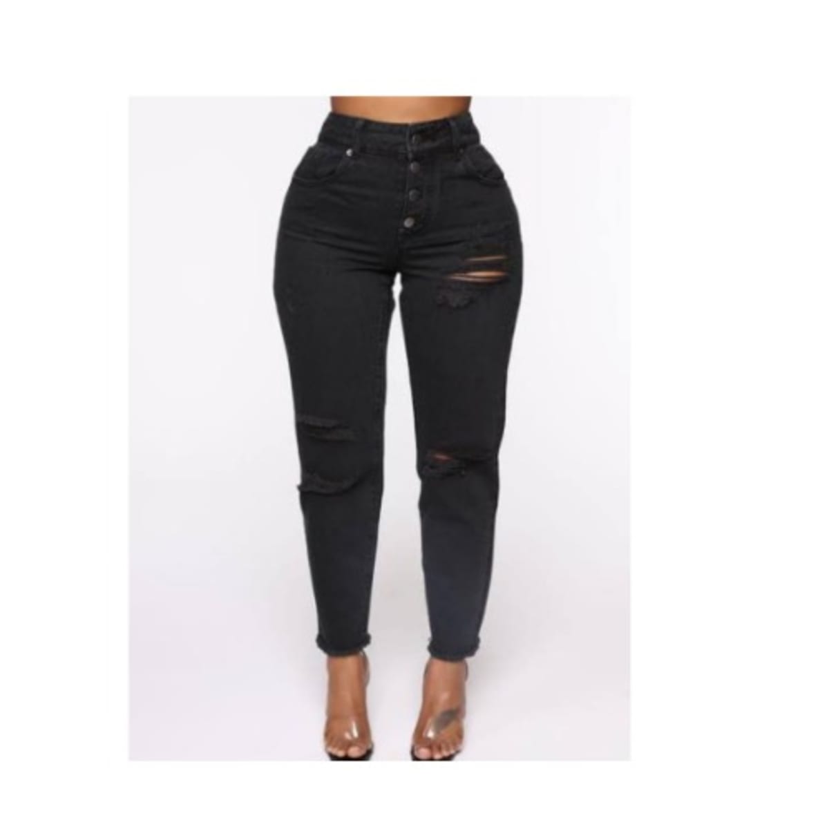 Ladies black boyfriend jeans cheap