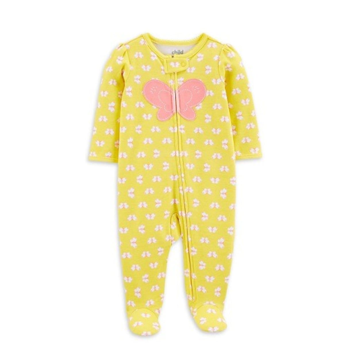 Yellow footie pajamas baby cheap