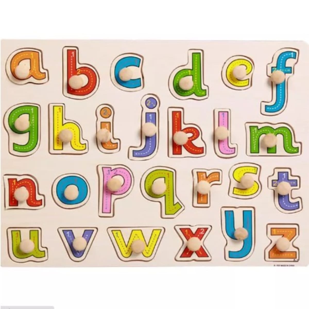 Wooden alphabet 2025 peg puzzle