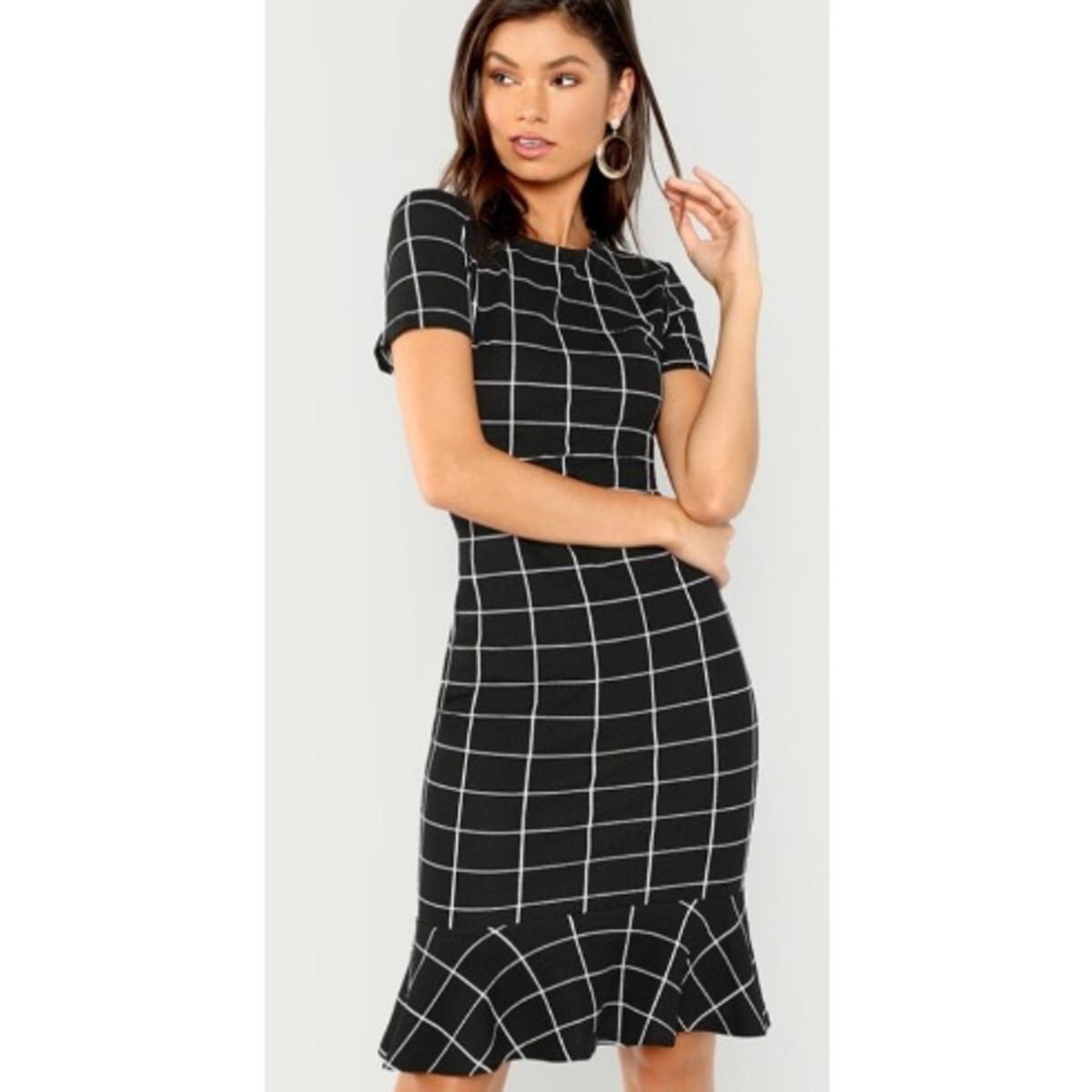 Plaid Peplum Bodycon Dress 2019 Konga Online Shopping
