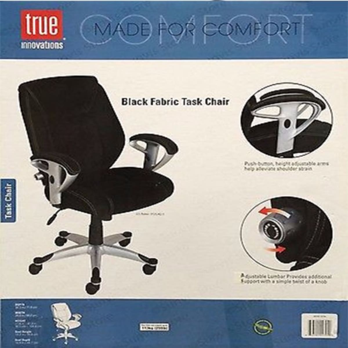 True Innovations Black Fabric Office Task Chair Konga Online