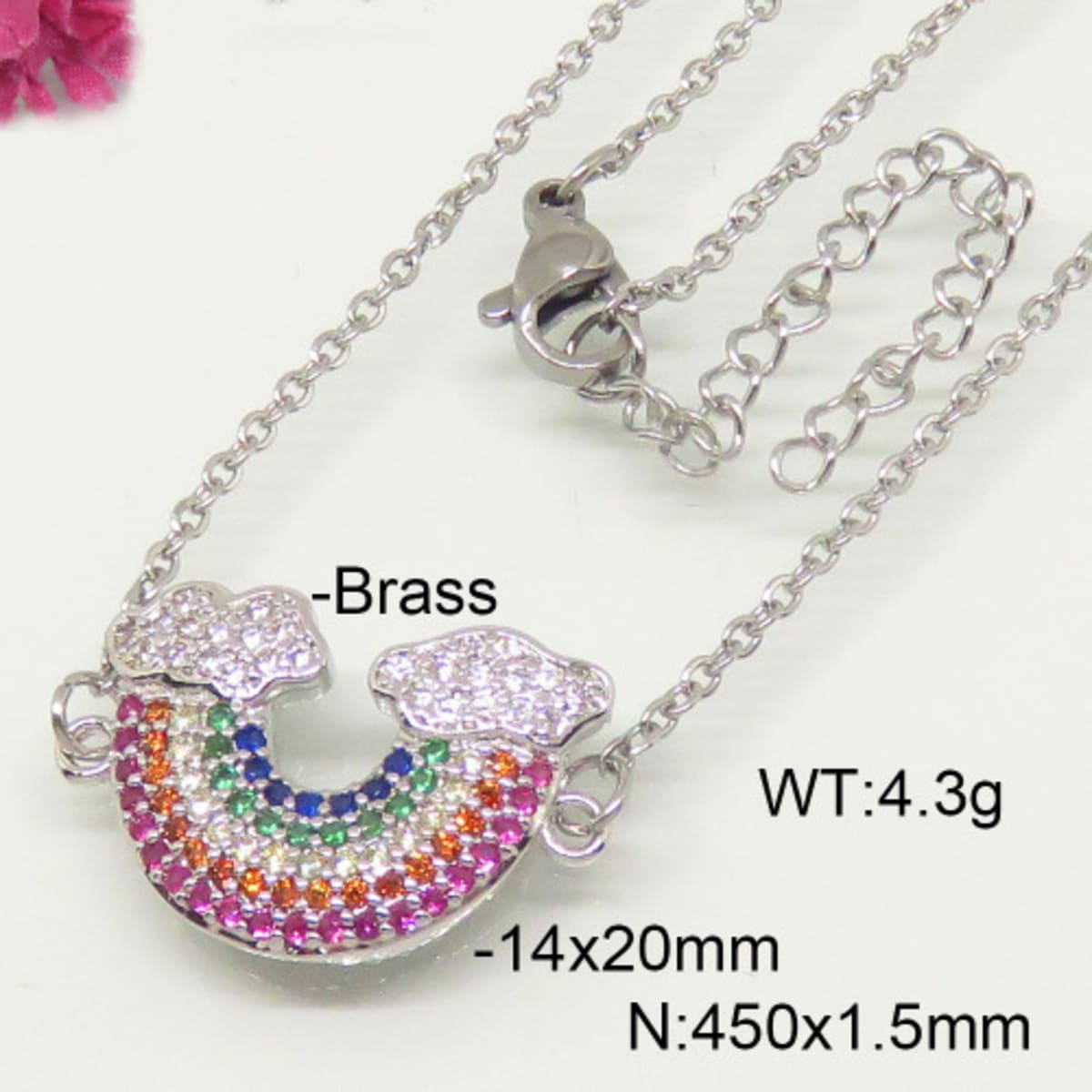 Girls rainbow necklace store