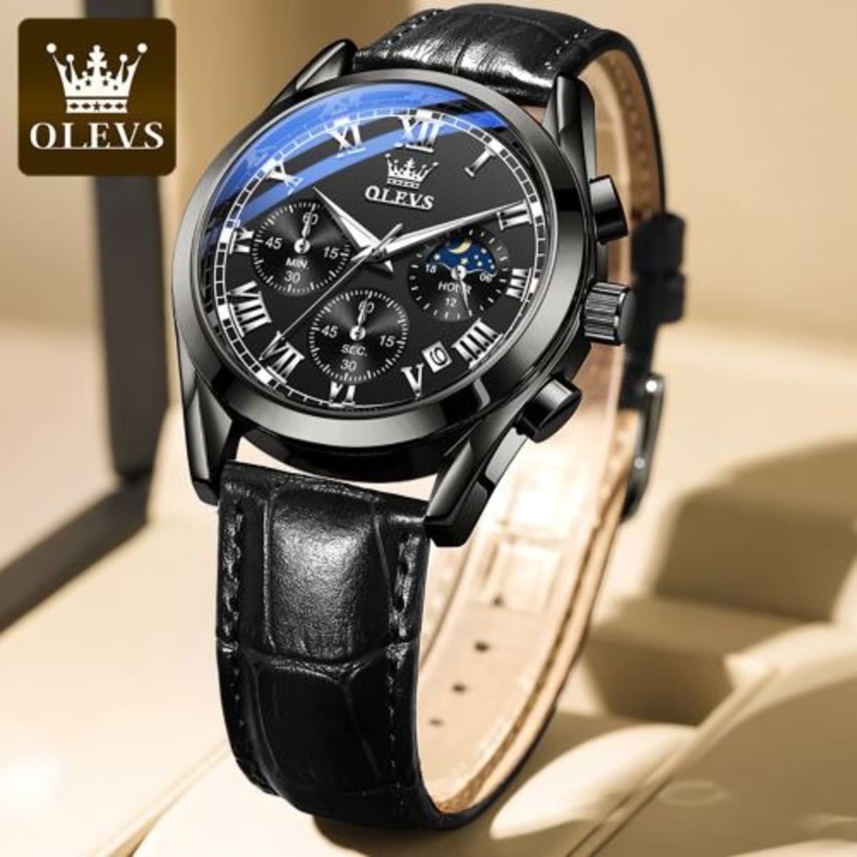 Leather clearance wrist watch