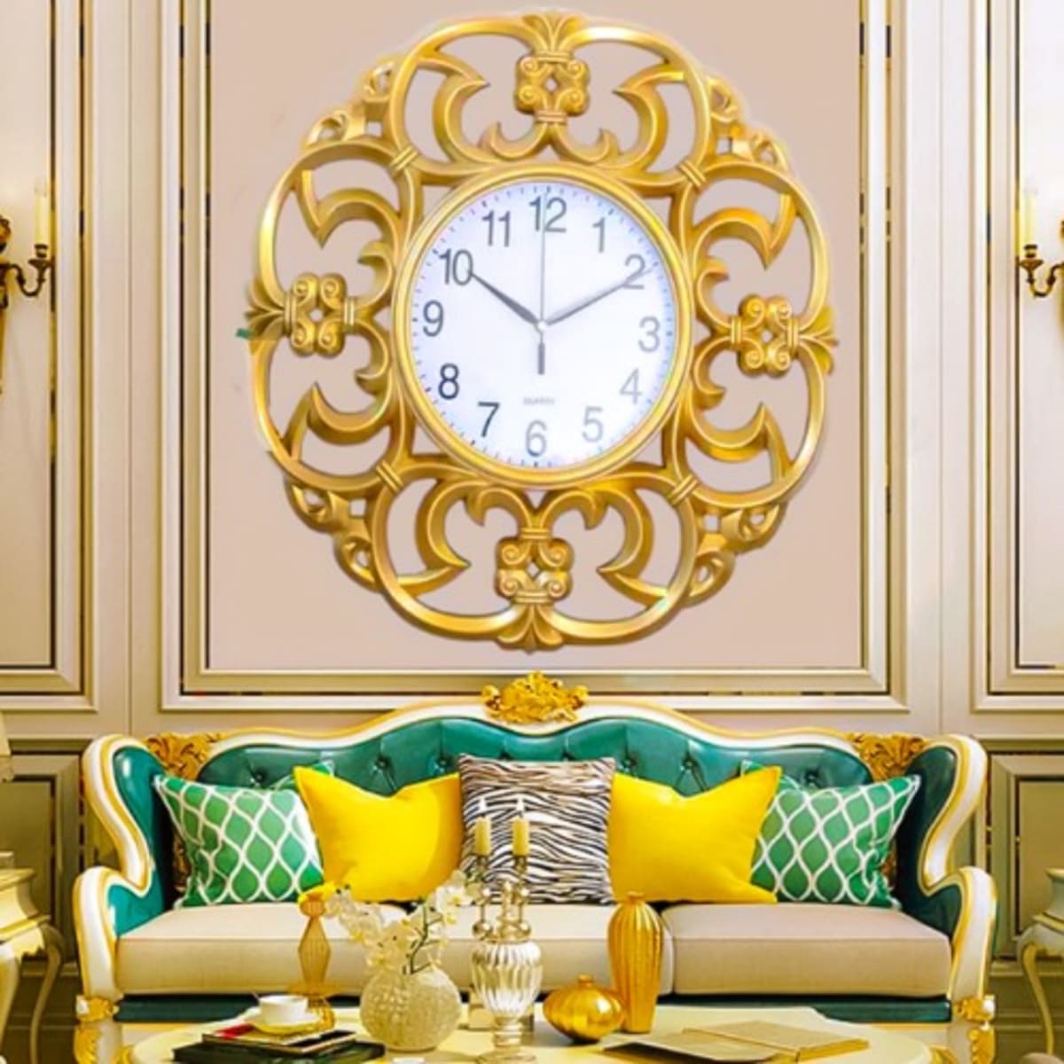 European Large Luxury Wall Clock Home Decor