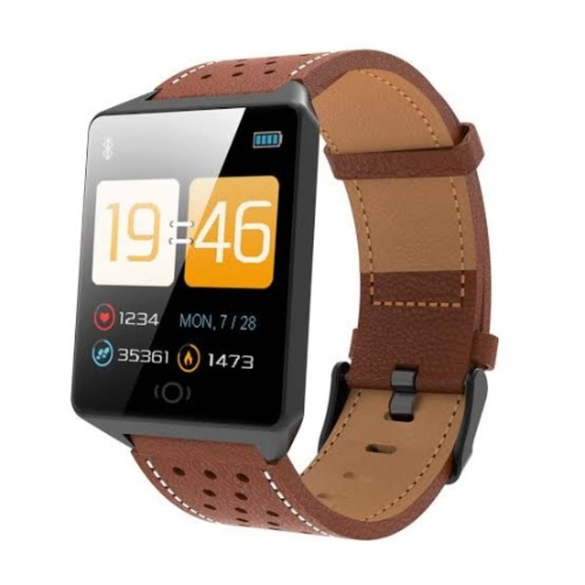 Mens smart watch leather strap store