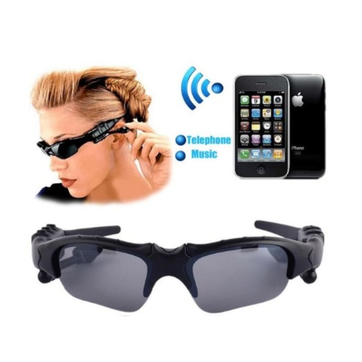 Wireless bluetooth sunglasses headset headphones 2025 handfree for iphone samsung htc