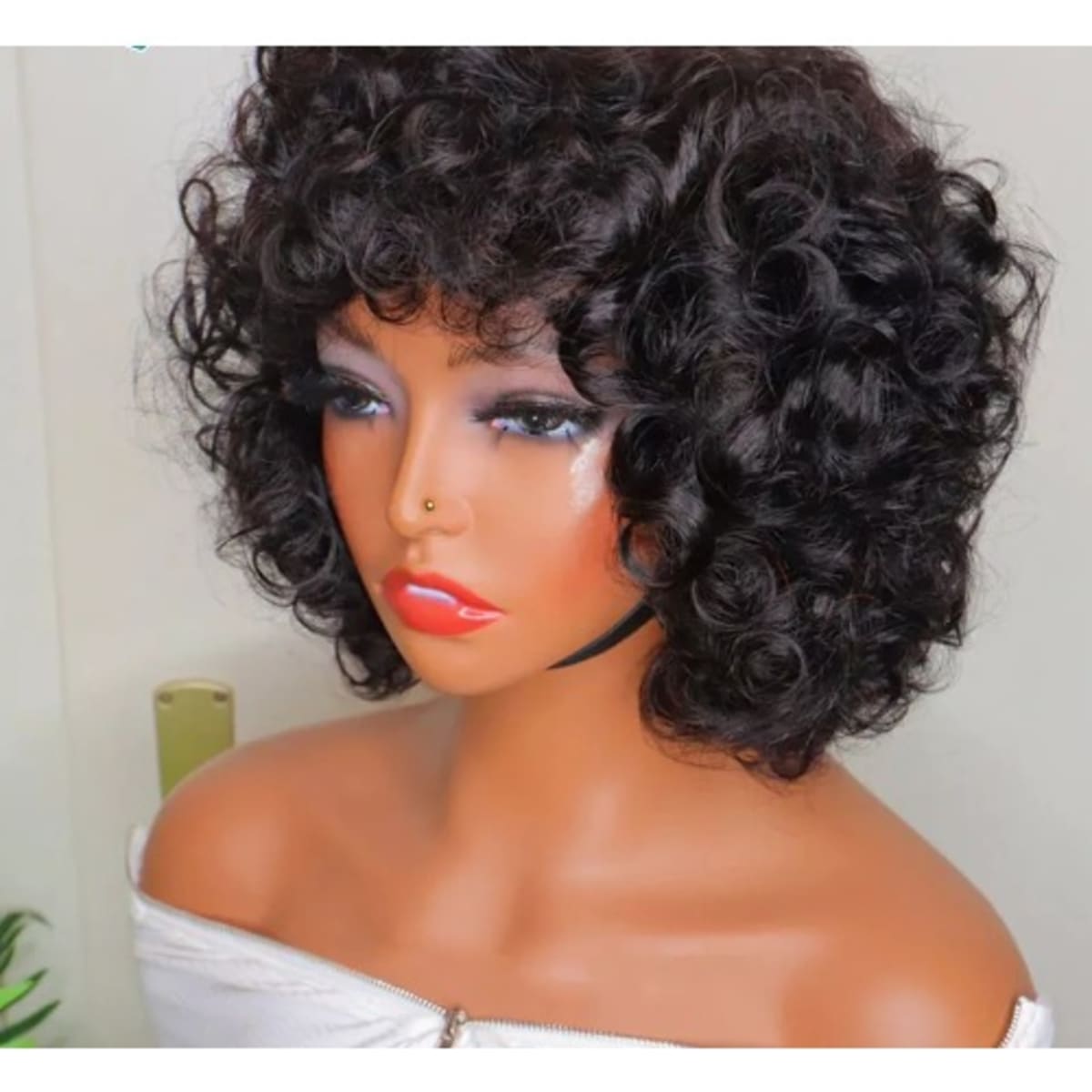 Curly wigs with fringe store