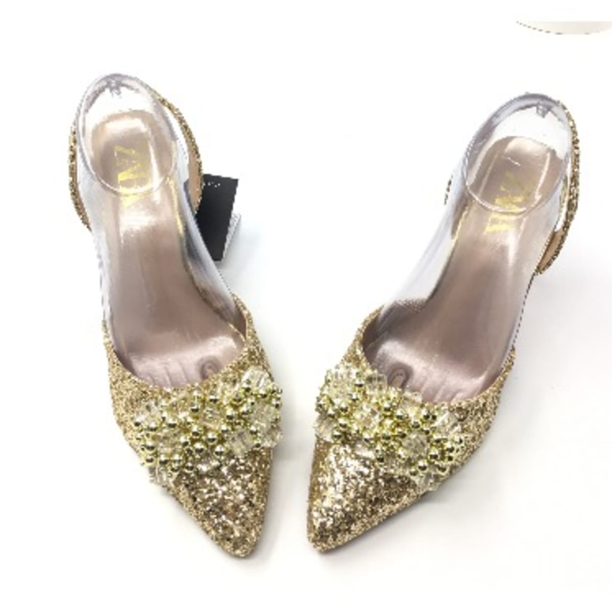 Gold glitter sales red bottoms