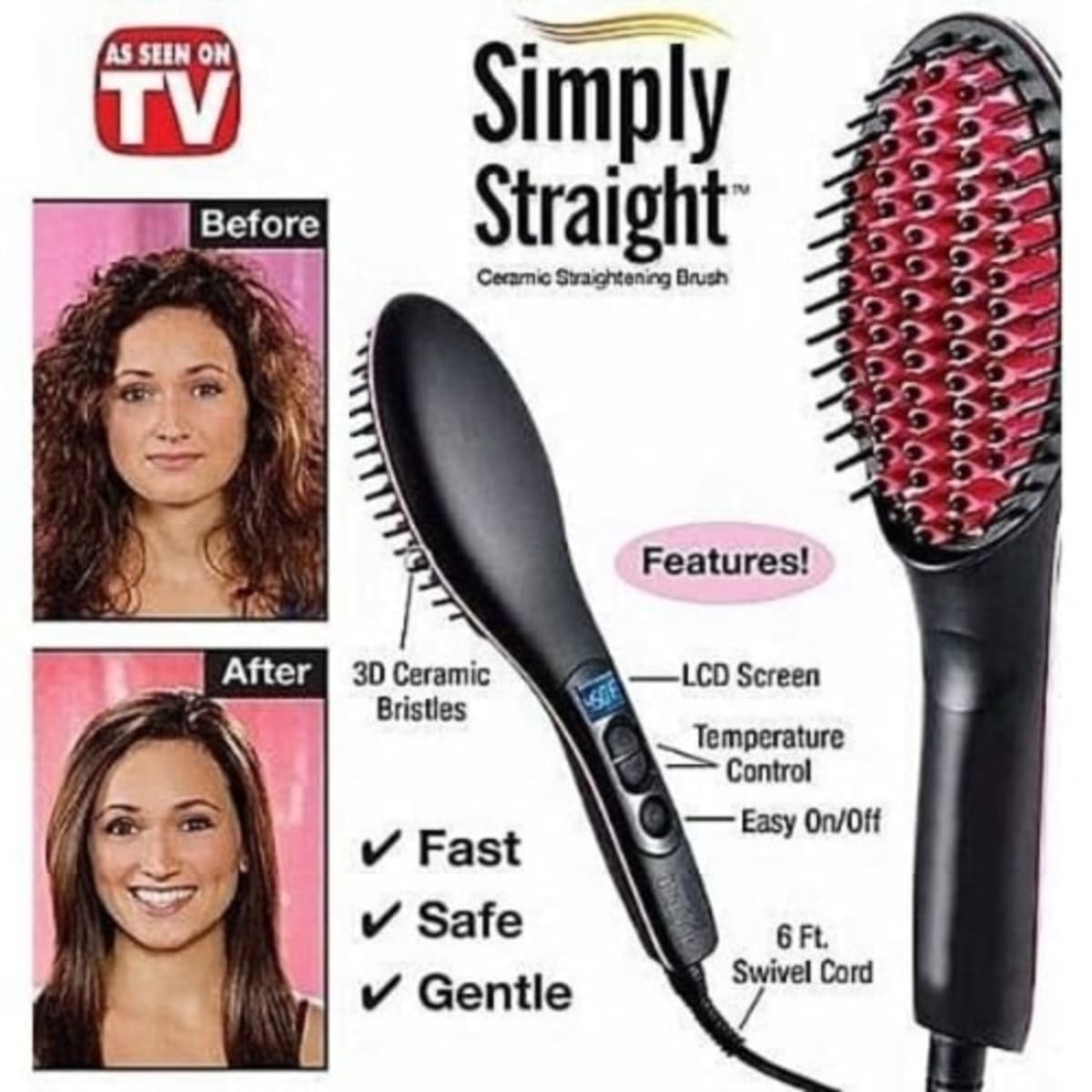 Amazon.com : Straightening Comb for Hair Electric - 2-in-1 Hot Brush Hair  Straightener Ceramic Fast Heating Hair Straightener Brush with Auto-Off &  Anti Scald Straightener Brush Thick Hair for Home, Salon, Travel :