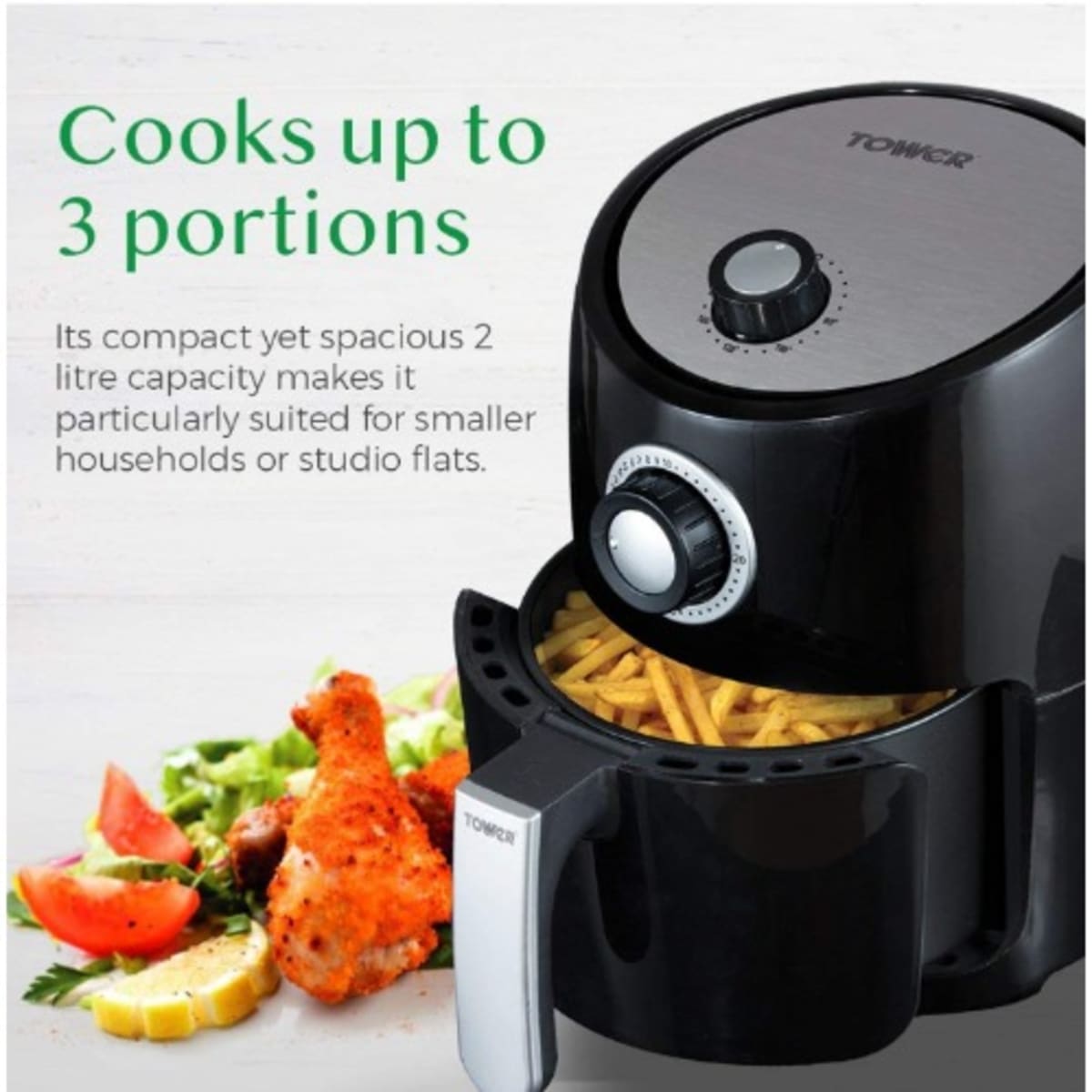 Tower Air Fryer With Rapid Air Circulation 2.2L Manual 100W