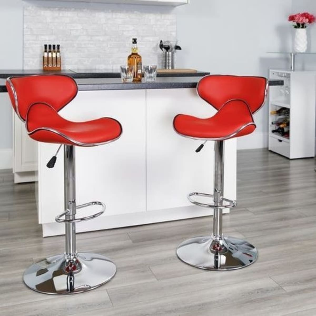 Vintage red bar stools sales
