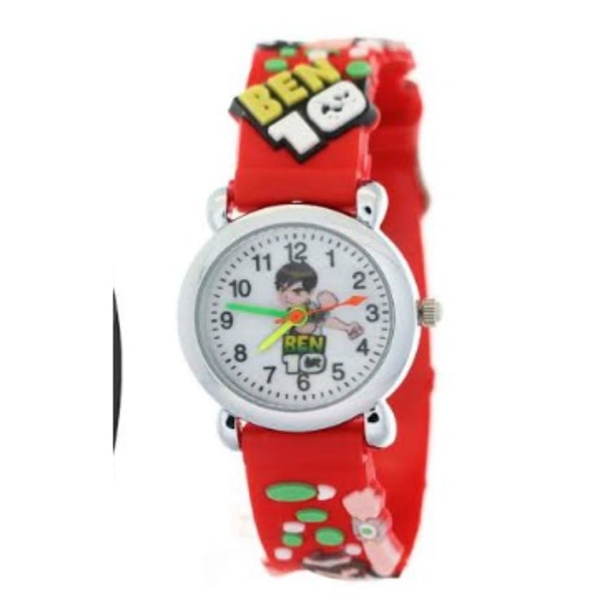 Boys Ben 10 Embossed Cartoon Character Analogue Watch Red Konga