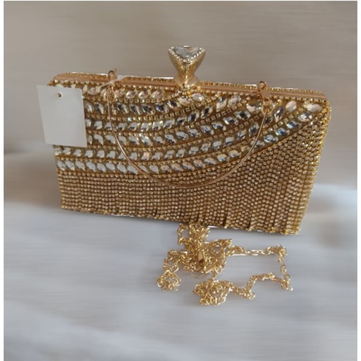 Ladies gold clutch bag on sale