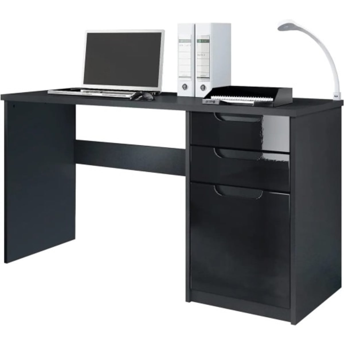 Glossy deals black desk