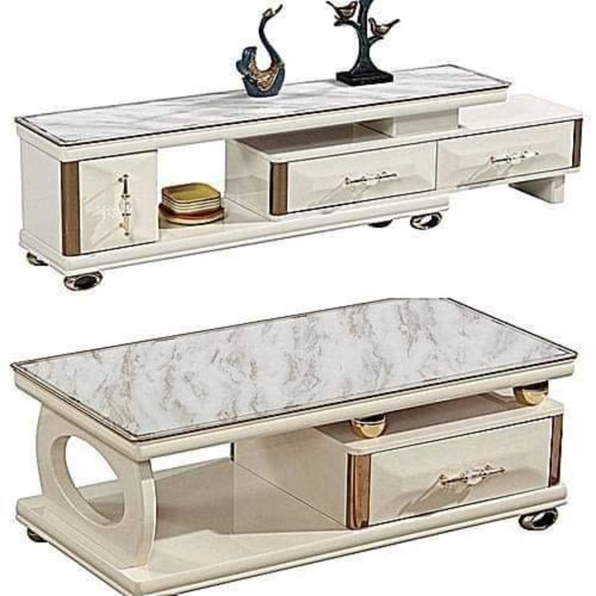 Table shelf outlet for tv